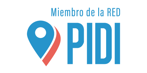 logo MIEMBRO PIDI rojo azul fondo blanco